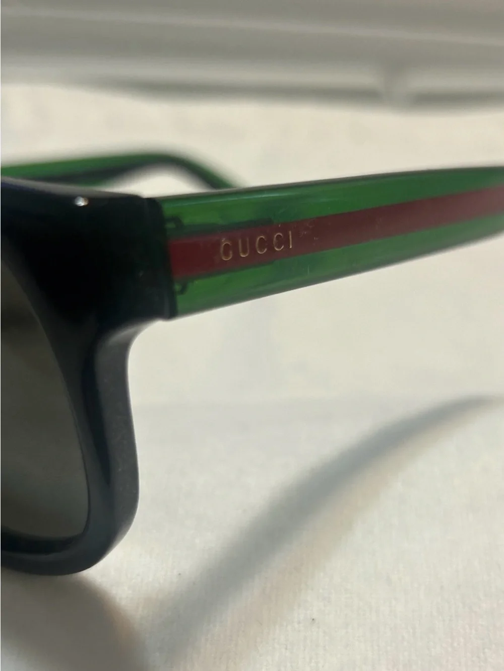 Gucci GG0003SN Black Sunglasses Green Red Web Stripe Made in Italy